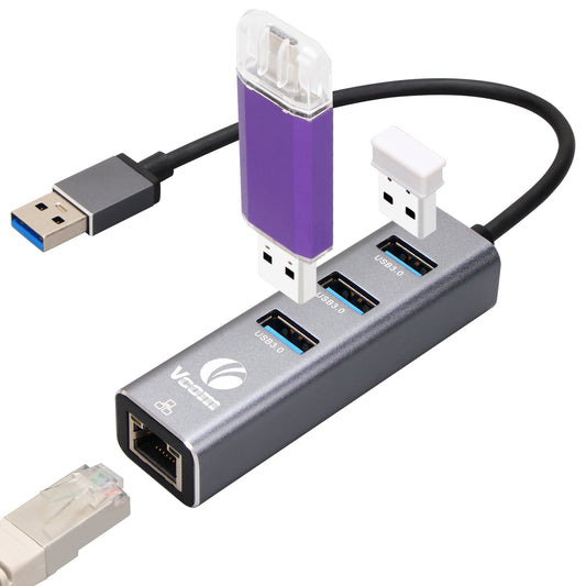 VCOM 4-in-1 Ethernet Adapter USB 3.0 Hub