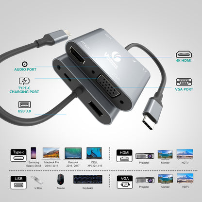 VCOM 5-in-1 VAG Adapter USB-C Hub