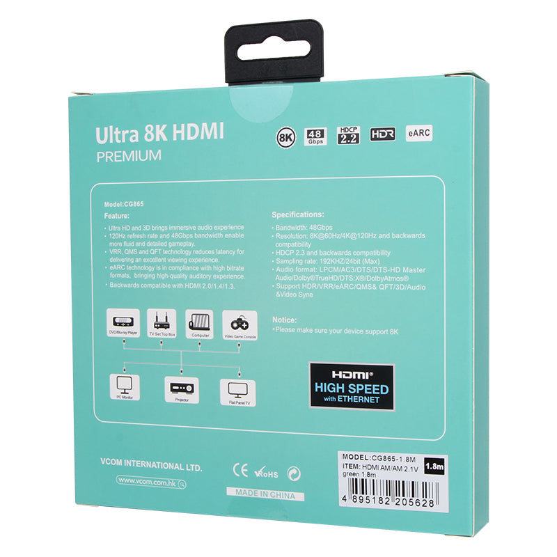 VCOM HDMI 2.1 Cable 48Gbps 8K/60Hz