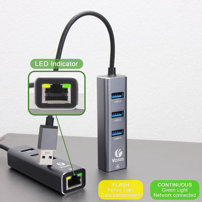 VCOM 4-in-1 Ethernet Adapter USB 3.0 Hub