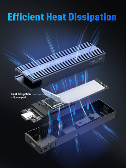 VCOM M.2 NVMe and SATA SSD Enclosure