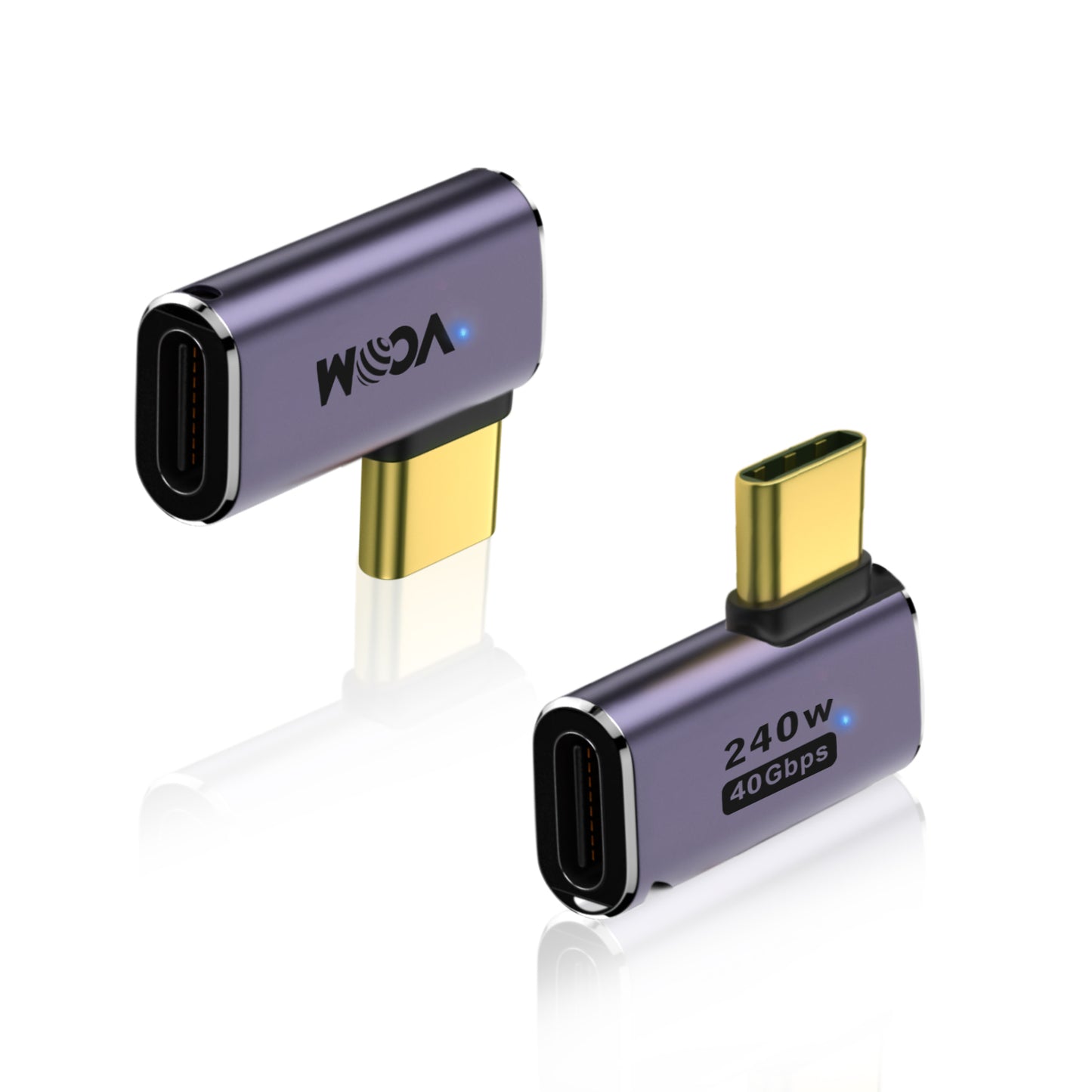 VCOM USB4 Right Angle Adapter 40Gbps 240W (2 Pack)