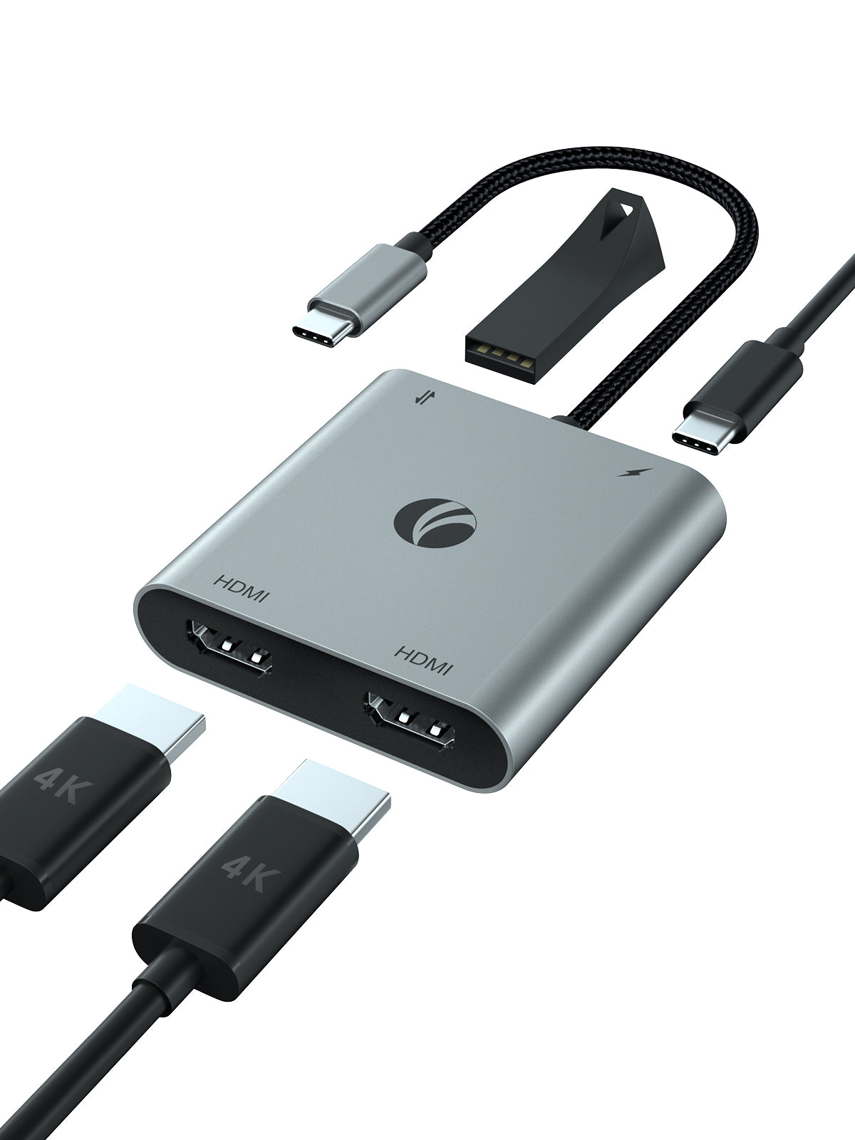 VCOM 4-in-1 Dual HDMI USB-C Hub