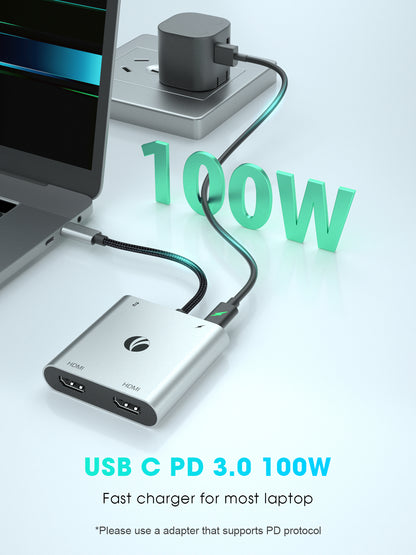 VCOM 4-in-1 Dual HDMI USB-C Hub