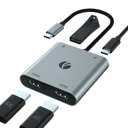 VCOM 4-in-1 Dual HDMI USB-C Hub