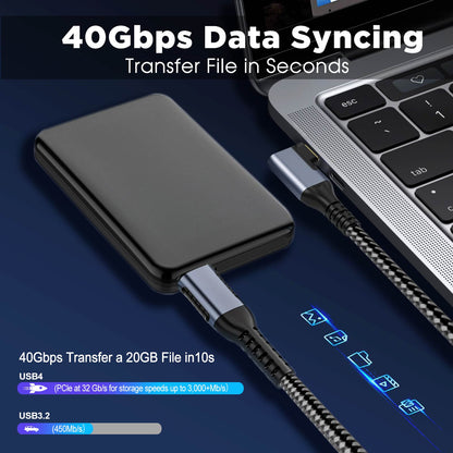 VCOM Right Angle USB4 Cable for Thunderbolt 4/3