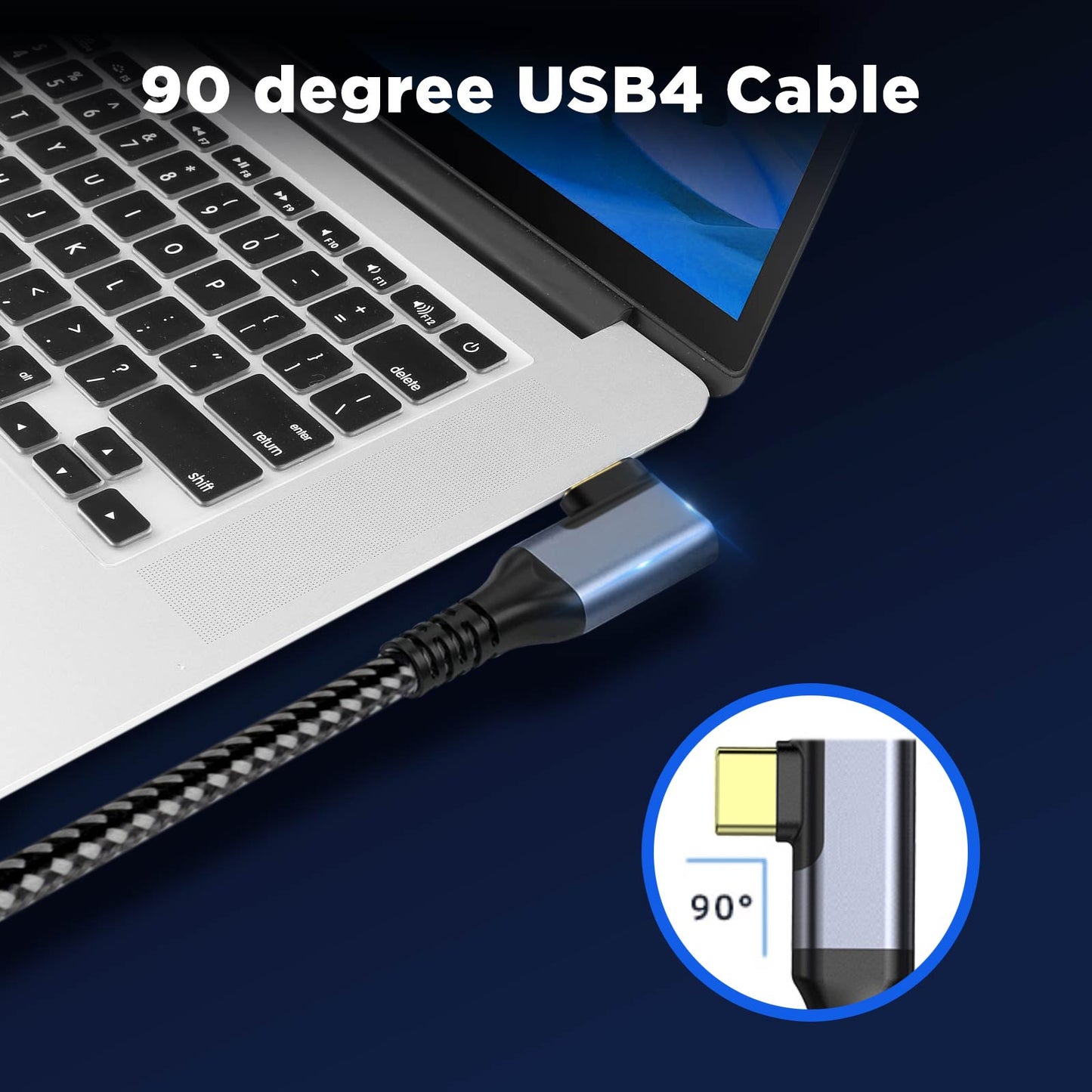 VCOM Right Angle USB4 Cable for Thunderbolt 4/3