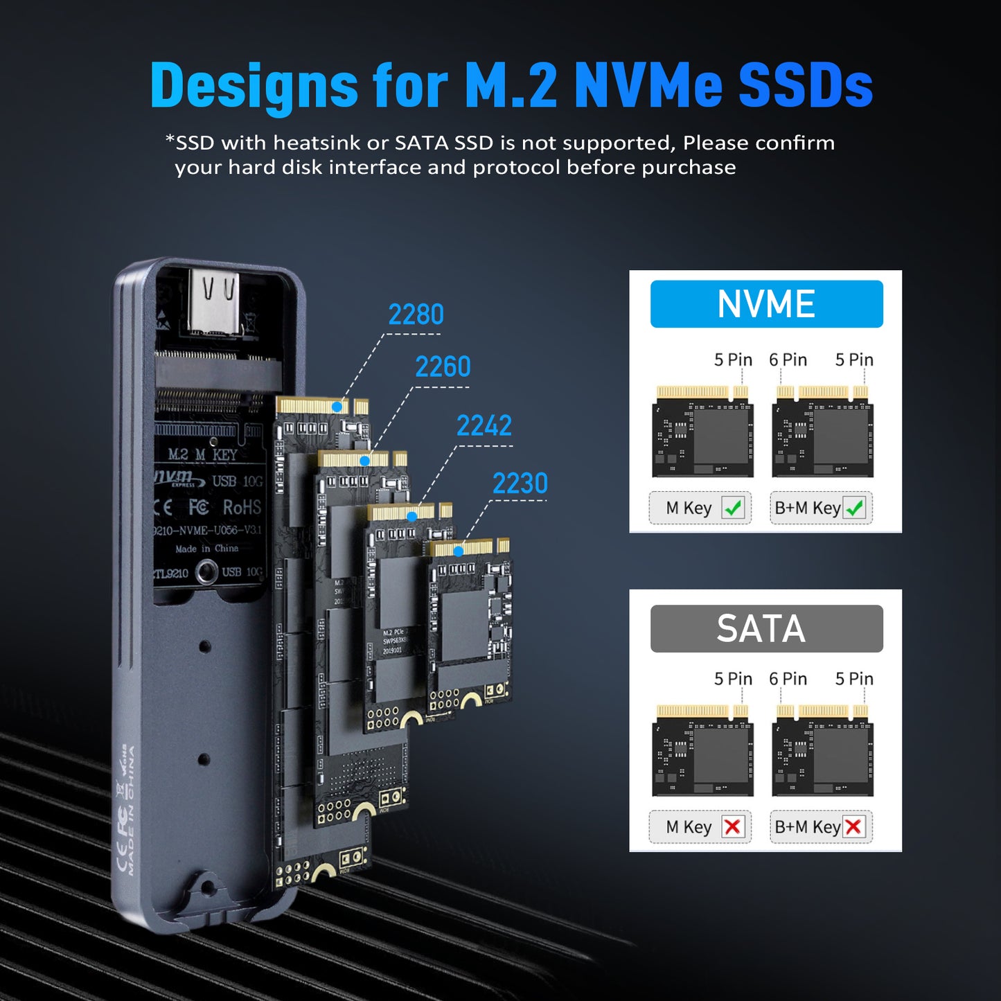 VCOM SSD Enclosure for M.2 NVME