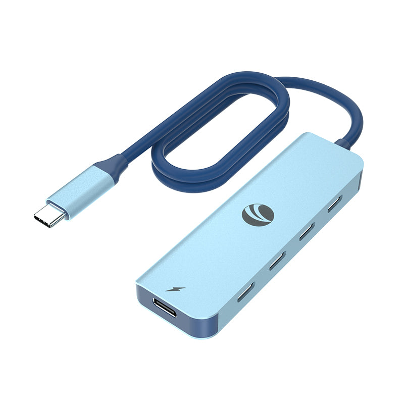 VCOM 5-in-1 USB-C Data Hub (Gray/Blue)