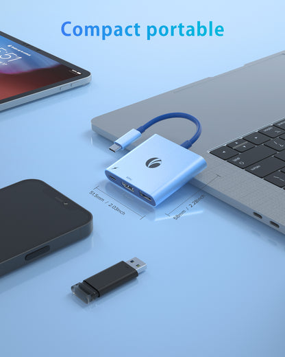 VCOM 3-in-1 4K HDMI USB-C Hub