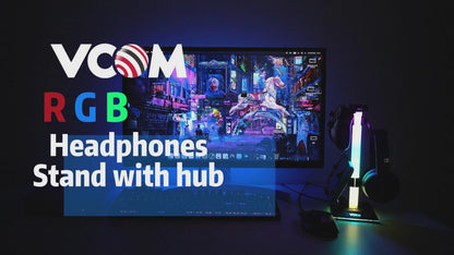 VCOM RGB Headphone Stand with USB-C & USB Ports